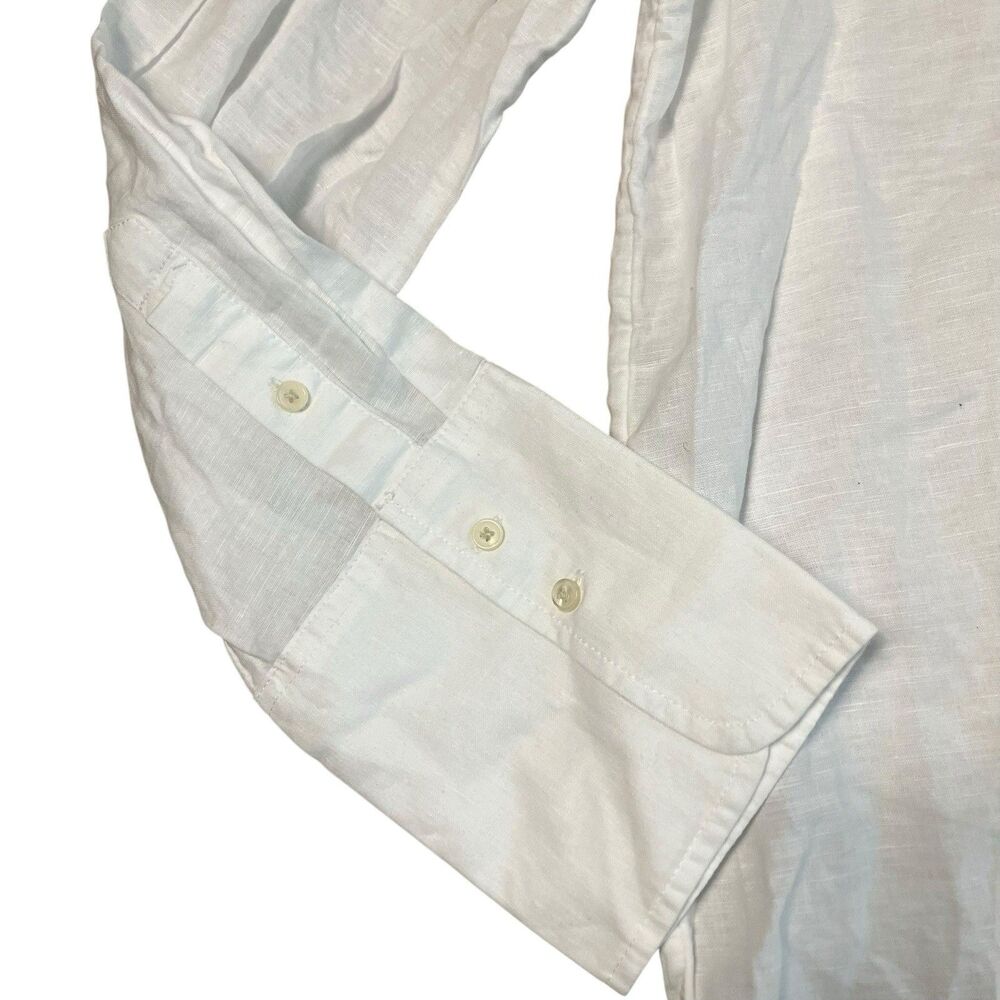 J Crew Cover Up Womens XL White Linen Cotton Button Front Beach Coastal - Picture 11 of 13